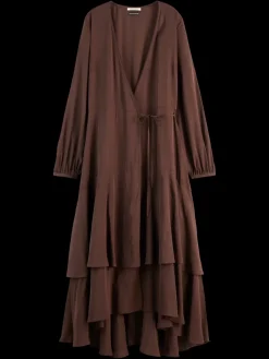 Hot Scotch & Soda VISCOSE JACQUARD MIDI WRAP DRESS