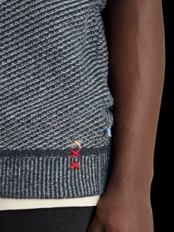 Best Scotch & Soda V-neck vest special stitch NightMelange