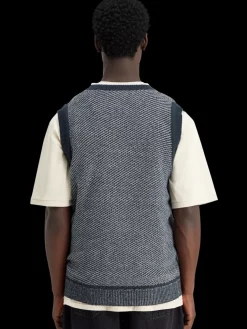 Best Scotch & Soda V-neck vest special stitch NightMelange