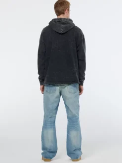 Online Scotch & Soda Washed artwork relaxed fit hoodie Black