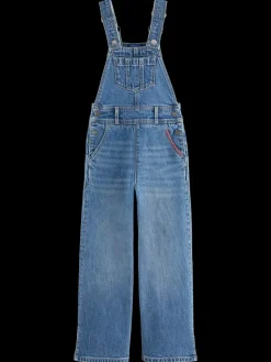 Best Scotch & Soda WASHED DENIM DUNGAREE WITH WIDE LEG- dreamcatcher