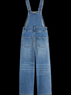 Best Scotch & Soda WASHED DENIM DUNGAREE WITH WIDE LEG- dreamcatcher