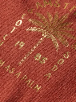 Discount Scotch & Soda WASHED EMBROIDERED T-SHIRT Terracotta