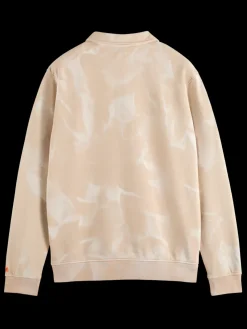 Hot Scotch & Soda Washed polo collar sweatshirt Pebble