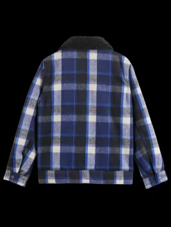 Hot Scotch & Soda WOOL BLEND TRUCKER Bookworm/EcruandRoadTripBlueCheck