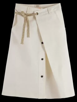Online Scotch & Soda WRAP FRONT MIDI SKIRT SoftIce
