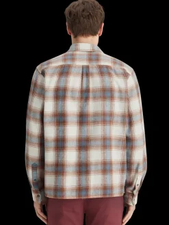 Clearance Scotch & Soda Yarn dye flannel check shirt SandBlueCheck