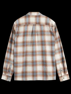 Clearance Scotch & Soda Yarn dye flannel check shirt SandBlueCheck