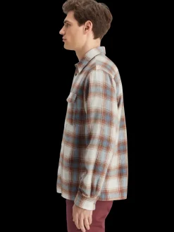 Clearance Scotch & Soda Yarn dye flannel check shirt SandBlueCheck
