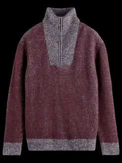 Clearance Scotch & Soda ZIP TROYER ALPACA WOOL BLEND SWEATER