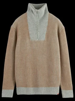Clearance Scotch & Soda ZIP TROYER ALPACA WOOL BLEND SWEATER